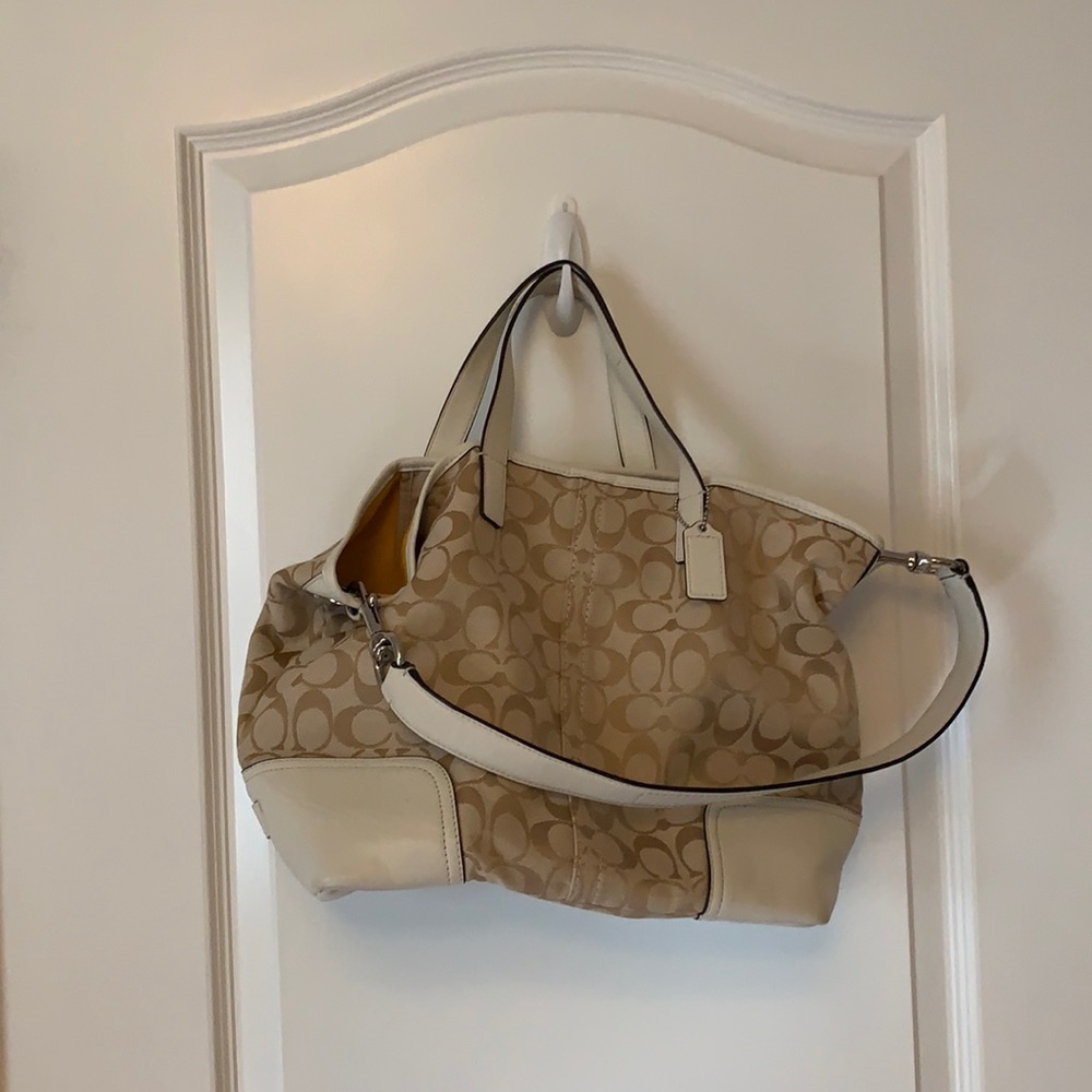 Coach Tan and Cream Bag
